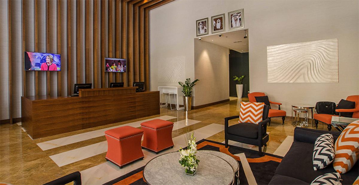 The living area of an apartment at Aparthotel